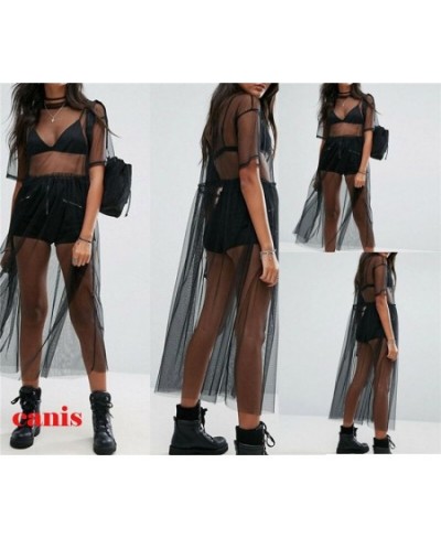 20Summer Fashion Casual Women Sexy Black See-through Mesh Top Summer Sheer Long T-shirts $15.91 - Tops & Tees