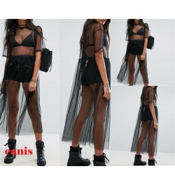 20Summer Fashion Casual Women Sexy Black See-through Mesh Top Summer Sheer Long T-shirts $15.91 - Tops & Tees