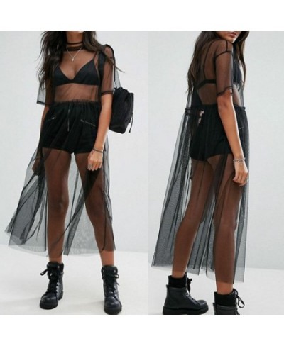 20Summer Fashion Casual Women Sexy Black See-through Mesh Top Summer Sheer Long T-shirts $15.91 - Tops & Tees