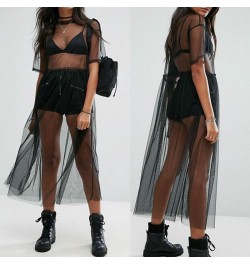 20Summer Fashion Casual Women Sexy Black See-through Mesh Top Summer Sheer Long T-shirts $15.91 - Tops & Tees