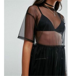 20Summer Fashion Casual Women Sexy Black See-through Mesh Top Summer Sheer Long T-shirts $15.91 - Tops & Tees