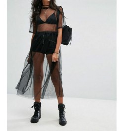 20Summer Fashion Casual Women Sexy Black See-through Mesh Top Summer Sheer Long T-shirts $15.91 - Tops & Tees