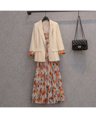 Summer Dress Top Suit Jacket Women 2023 New Floral Dresses Coat Two-piece Spring Autumn Vintage Elegant Midi Skirt Blazer Set...