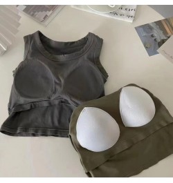 Camisole with Chest Pad Cropped Top Women Vest Tops Sport Bra Seamless Underwear Sexy Push Up Tops Female Brassiere Lingerie ...