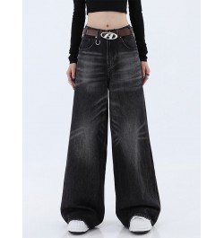 Y2K Harajuku Jeans Black High Waist Streetwear Baggy Jeans Hip-hop Women Pants Autumn Straight Wide Leg Jeans All-match 2022 ...