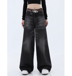 Y2K Harajuku Jeans Black High Waist Streetwear Baggy Jeans Hip-hop Women Pants Autumn Straight Wide Leg Jeans All-match 2022 ...