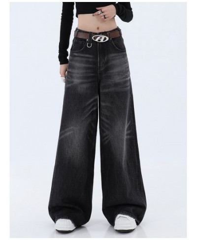 Y2K Harajuku Jeans Black High Waist Streetwear Baggy Jeans Hip-hop Women Pants Autumn Straight Wide Leg Jeans All-match 2022 ...