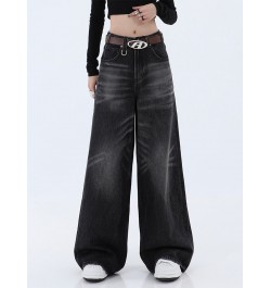 Y2K Harajuku Jeans Black High Waist Streetwear Baggy Jeans Hip-hop Women Pants Autumn Straight Wide Leg Jeans All-match 2022 ...