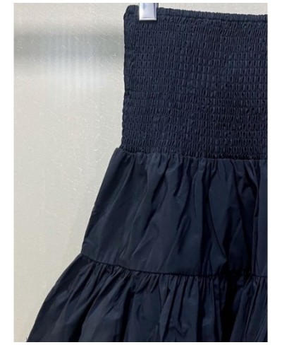 Women Skirt Early Autumn 2022 New Sweet Style Pleated Elastic Waist A-line Horn Mini Skirt $66.60 - Skirts