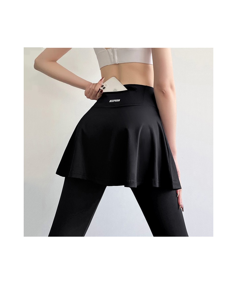 Yoga Leggings Women Gym Tights With Skirt High Waist Zipper Pockets Ruffles Skirt Pants Gym Fitness Push Up Sports Pants $31....