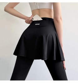 Yoga Leggings Women Gym Tights With Skirt High Waist Zipper Pockets Ruffles Skirt Pants Gym Fitness Push Up Sports Pants $31....