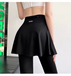 Yoga Leggings Women Gym Tights With Skirt High Waist Zipper Pockets Ruffles Skirt Pants Gym Fitness Push Up Sports Pants $31....