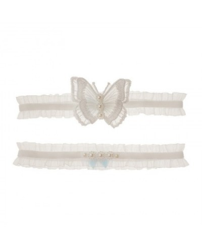 1 pair Butterfly Wedding Bridal Garter with Pearl White Lace Garter Wedding Skirt Accessories $11.87 - Underwear