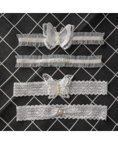 1 pair Butterfly Wedding Bridal Garter with Pearl White Lace Garter Wedding Skirt Accessories $11.87 - Underwear