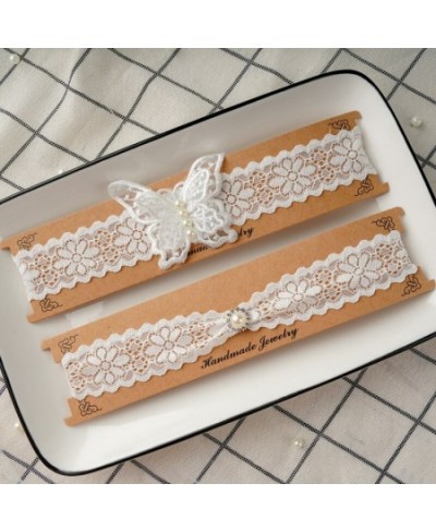 1 pair Butterfly Wedding Bridal Garter with Pearl White Lace Garter Wedding Skirt Accessories $11.87 - Underwear