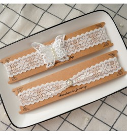 1 pair Butterfly Wedding Bridal Garter with Pearl White Lace Garter Wedding Skirt Accessories $11.87 - Underwear