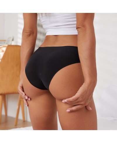 Seamless Women's Panties Sports Breathable Underwear Solid Briefs Cozy Lingerie Silk Satin Underpants Girls Panty $8.88 - Und...