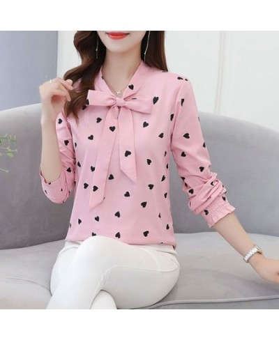 Women's Clothing Commute Elegant Scarf Collar Bow Shirt Fashion Heart-shaped Printed Spring Autumn All-match Loose Blouse 202...