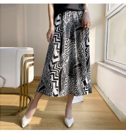 Spring And Summer New Printed Acetic Acid Skirt Women's Long Loose Thin A-Word Big Swing Skirt $38.20 - Skirts