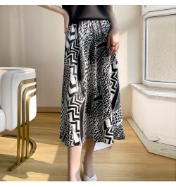 Spring And Summer New Printed Acetic Acid Skirt Women's Long Loose Thin A-Word Big Swing Skirt $38.20 - Skirts