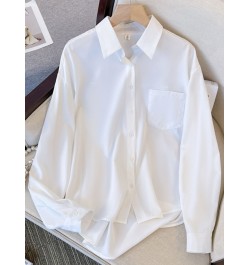 Black Blouse Women Shirts Pockets Single Breasted Turn Down Collar Spring 2022 New Female Button Up Shirt Long Sleeve Top $30...