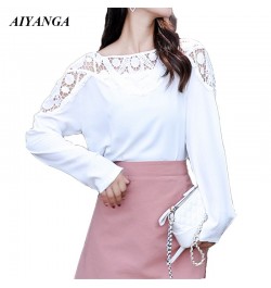 White Blouses Women 2023 Spring New Long Sleeve Hollow Lace Shirts Womens Tops and Blouses Female Shirts Bluses Femininas $32...