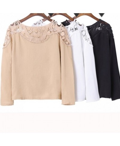 White Blouses Women 2023 Spring New Long Sleeve Hollow Lace Shirts Womens Tops and Blouses Female Shirts Bluses Femininas $32...