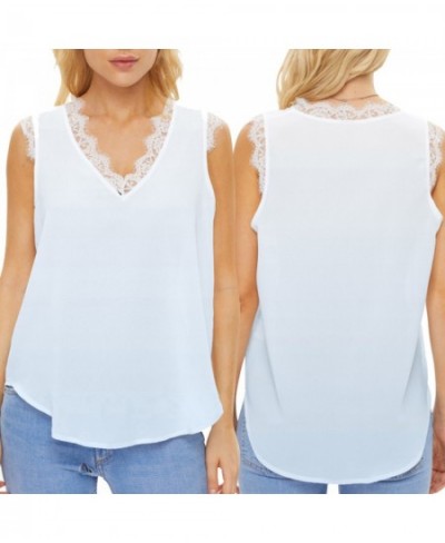 Women's Summer Gradient Sleeveless Lace V Neck Casual Style Tank Top $52.01 - Underwear