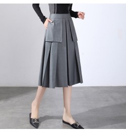 Temperament A-Word Skirt Skirt Female VD3089 New Spring 2022 High Waist Slimmer Than The Knee Mid-Length Casual Pleated Skirt...