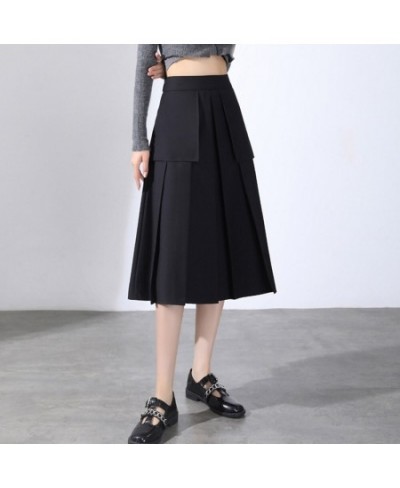 Temperament A-Word Skirt Skirt Female VD3089 New Spring 2022 High Waist Slimmer Than The Knee Mid-Length Casual Pleated Skirt...