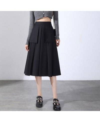 Temperament A-Word Skirt Skirt Female VD3089 New Spring 2022 High Waist Slimmer Than The Knee Mid-Length Casual Pleated Skirt...