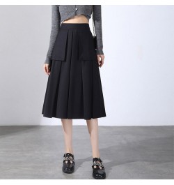 Temperament A-Word Skirt Skirt Female VD3089 New Spring 2022 High Waist Slimmer Than The Knee Mid-Length Casual Pleated Skirt...