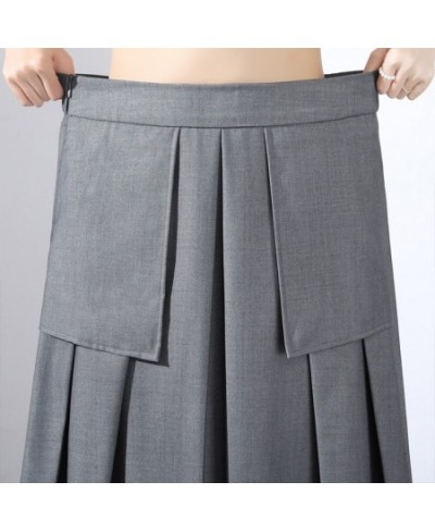 Temperament A-Word Skirt Skirt Female VD3089 New Spring 2022 High Waist Slimmer Than The Knee Mid-Length Casual Pleated Skirt...