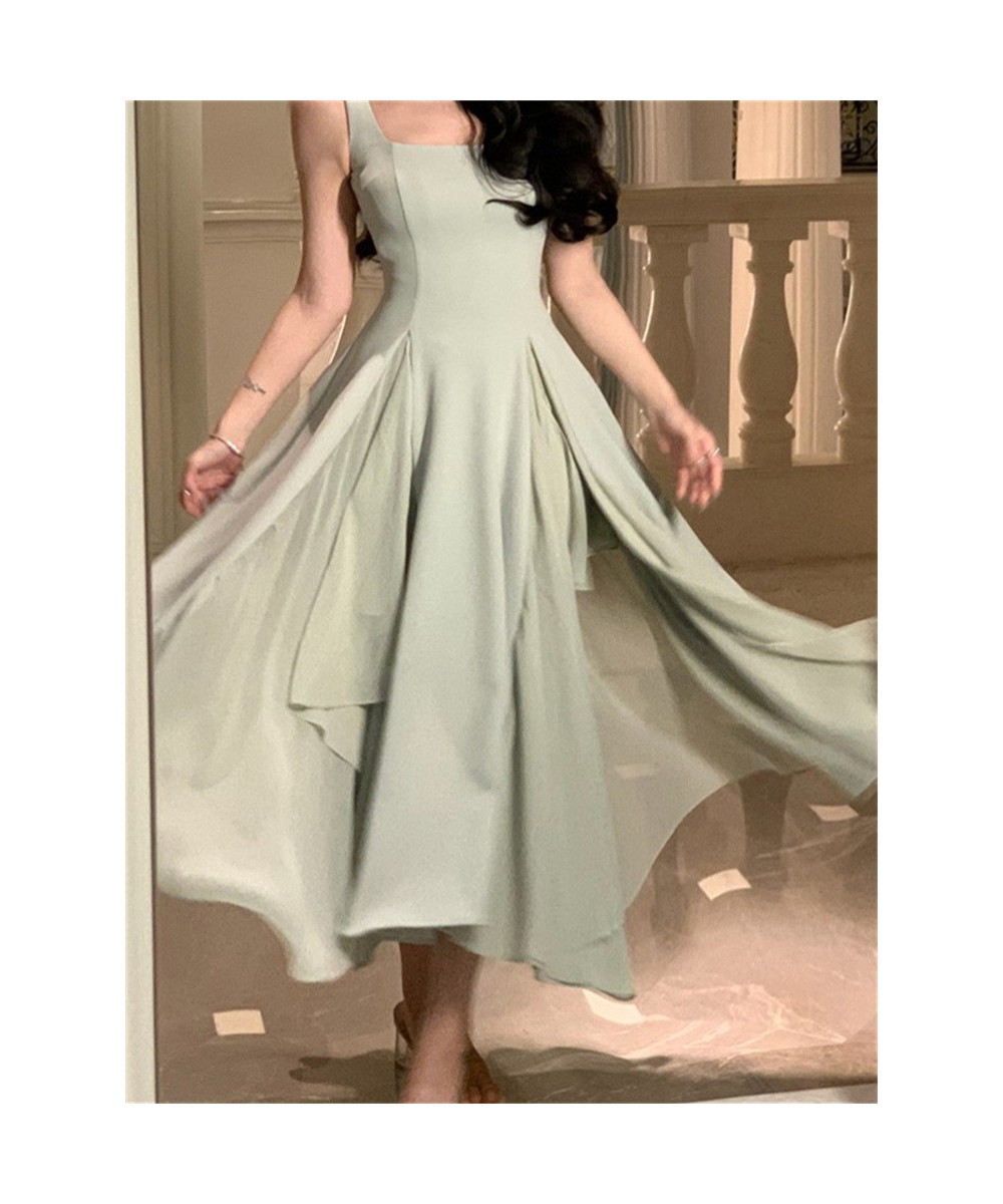 Ruffle Midi Dress for Women 2023 Fashion Fairycore Spaghetti Strap White Dress Chic Elegant Casual Slim Summer Dress $66.63 -...