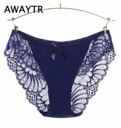 Awaytr Women Panties Briefs Plus Size Hot Underwear for Female Hipster Underpant Sexy Lingerie Lace Silk Cotton String Big XX...