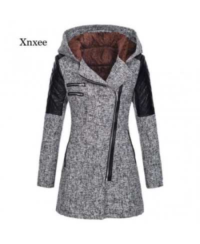 2023 Women's Padded Full Patchwork Jacket Mid-Length Hooded Jacket Warm Zipper Lapel Parka Coat Streetwear $93.86 - Jackets &...