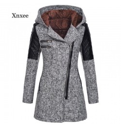 2023 Women's Padded Full Patchwork Jacket Mid-Length Hooded Jacket Warm Zipper Lapel Parka Coat Streetwear $93.86 - Jackets &...
