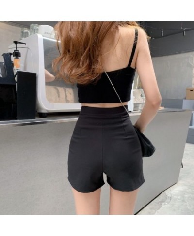 Shorts Women High Street Stretchy Summer Skinny Chic Mini XS-5XL Simple Feminine Zipper-fly Basic Solid Ins Harajuku All-matc...