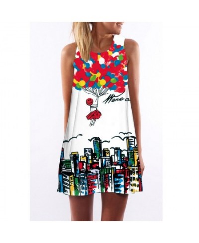 2022 Summer Dress Women Vestidos Round Neck Loose Sleeveless Vintage Print Casual A-Line Mini Short Dresses ethnic dress $22....