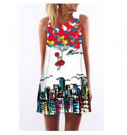 2022 Summer Dress Women Vestidos Round Neck Loose Sleeveless Vintage Print Casual A-Line Mini Short Dresses ethnic dress $22....