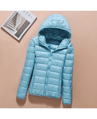 Women's Packable Down Coat Lightweight Puffer 90% White Duck down Jacket Hooded Slim Warm Outdoor Sports Travel Parka Outerwe...