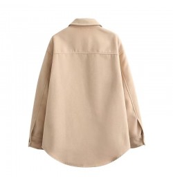 Beige Casual Shirt Coat Warm Women Winter Clothes 2023 Spring Autumn Classic Minimalist Fashion Long Sleeve Neuter Style $72....