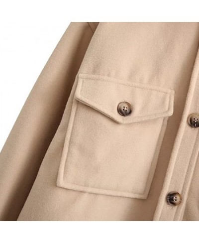 Beige Casual Shirt Coat Warm Women Winter Clothes 2023 Spring Autumn Classic Minimalist Fashion Long Sleeve Neuter Style $72....