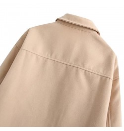 Beige Casual Shirt Coat Warm Women Winter Clothes 2023 Spring Autumn Classic Minimalist Fashion Long Sleeve Neuter Style $72....