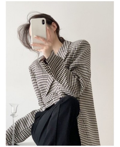 Plaid Fashion Irregular Jacket 2023 New Spring Autumn Turn-down Collar Korean Fashion Casual Long Sleeve Women Coat $50.87 - ...