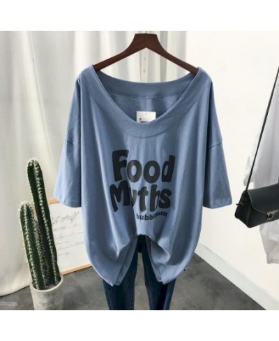 Summer Short-sleeved T-shirt Women Korean Style Fashion Trend Low Neckline Loose Large Size V-neck Collarbone Thin T Shirt To...