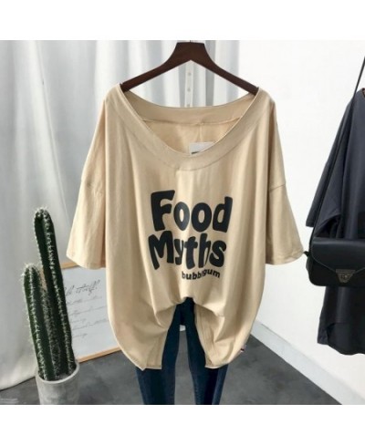 Summer Short-sleeved T-shirt Women Korean Style Fashion Trend Low Neckline Loose Large Size V-neck Collarbone Thin T Shirt To...