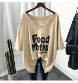 Summer Short-sleeved T-shirt Women Korean Style Fashion Trend Low Neckline Loose Large Size V-neck Collarbone Thin T Shirt To...