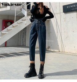 Winter Fashion New High Street Thick Warm Fleece Trousers Korean stytle Jeans Women Harajuku Loose Casual simple Denim Pants ...