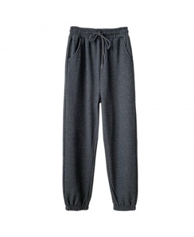 Grey sweatpants women's spring 2023 new loose drawstring leggings casual pants harem solid color thin sweatpants $38.83 - Bot...